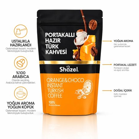 Shazel Hazır Portakallı Öğütülmüş Türk Kahvesi 200 gr 