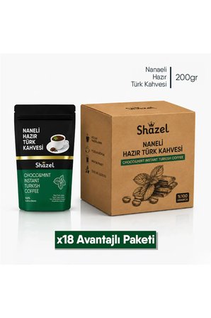 Naneli Hazır Türk Kahvesi | Doypack | 200 gr | 18 Adet