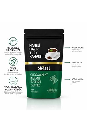 Naneli Hazır Türk Kahvesi | Doypack | 200 gr | 18 Adet