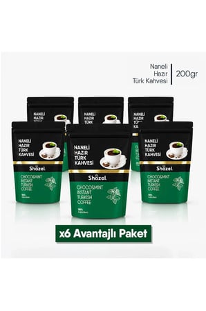 Naneli Hazır Türk Kahvesi | Doypack | 200 gr | 6 Adet
