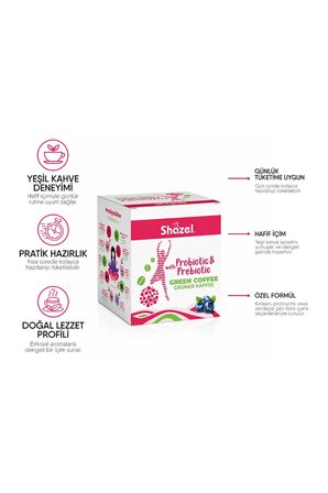Shazel Probiyotik&Prebiyotik DETOKS Yeşil Kahve x 3 Adet
