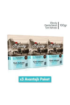 Efendy Geleneksel Damla Sakızlı Türk Kahvesi | Doypack | 100 gr | 3 Adet