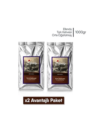 Efendy Geleneksel Türk Kahvesi | Orta Kavrulmuş | Öğütülmüş | Doypack | 1000 gr | 2 Adet