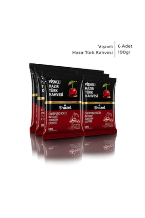 Shazel Hazır Türk Kahvesi | Vişneli | 100 gr | 6 Paket