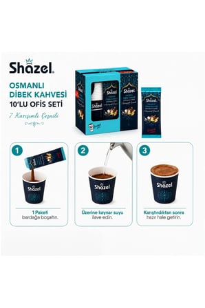 Hazır Osmanlı Dibek Kahvesi | Ofis Seti (10 Adet x 1 Kutu) | 12 Kutu