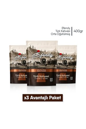 Efendy Geleneksel Türk Kahvesi | Orta Kavrulmuş | Doypack | 400 gr | 3 Adet