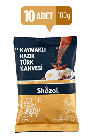 Shazel Kaymaklı Hazır Türk Kahvesi 100 g x 10 Adet