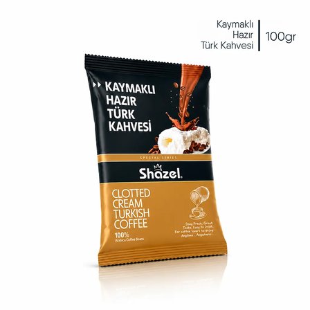 Shazel Kaymaklı Hazır Türk Kahvesi 100 g x 10 Adet