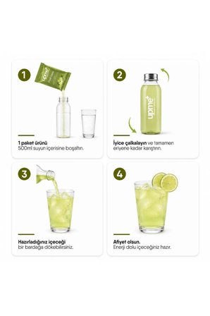 Upme Cool Lime Limon Aromalı İ̇Çecek Tozu 10’Lu Paket | Vitamin C | Stevia Doğal Aroma