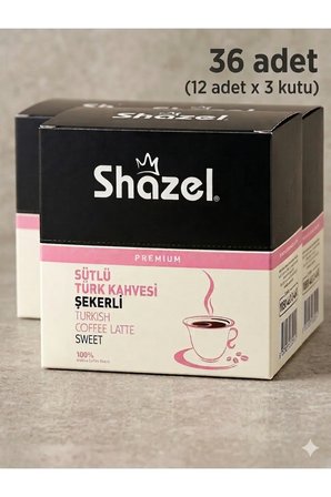 Hazır Sütlü Türk Kahvesi Şekerli - 22 gr (12 adet x 3 kutu) 36 adet