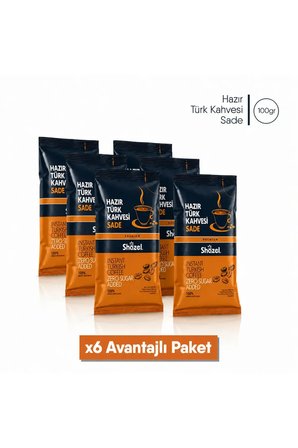 Hazır Türk Kahvesi | Sade | 100 gr | 6 Adet