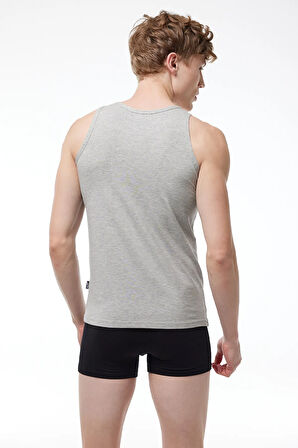 Erkek 2 li Siyah Gri Modal Atlet 008