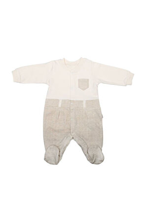 Organik Jaunty Patikli Bebek Tulumu