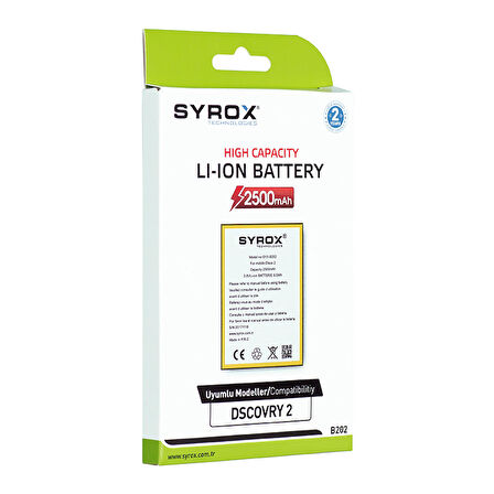 Syrox General Mobile Discovery 2 Batarya 2500 mAh B202