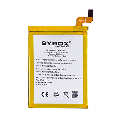 Syrox General Mobile Discovery Elite Batarya 2500 mAh B221