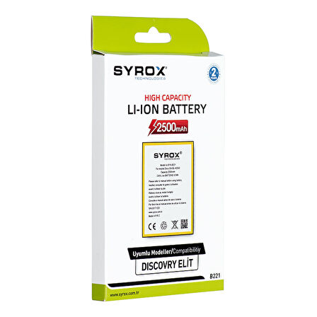 Syrox General Mobile Discovery Elite Batarya 2500 mAh B221