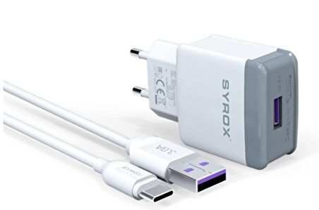 Syrox Q32 Type-C Hızlı Şarj Aleti Beyaz