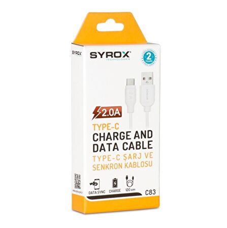 Syrox 2.0A Eco Type-C 1.2M Şarj & Data Kablo C83