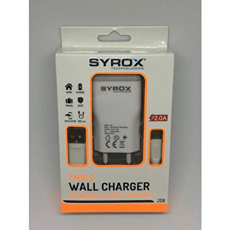 Syrox Type-C Şarj Aleti Adaptör + Kablo