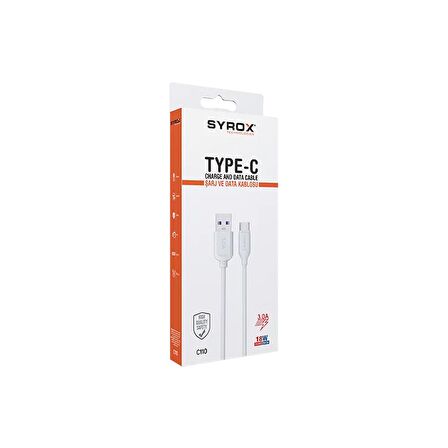 Syrox C110 3.0A 18W Type-C Şarj & Data Kablosu