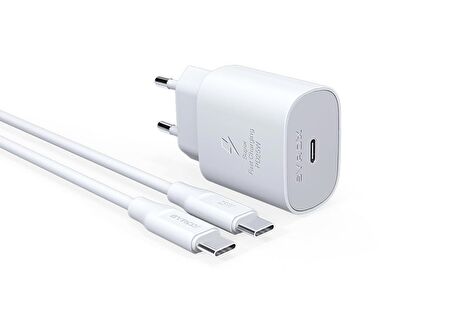Syrox PD25T Type-C 25 Watt Hızlı Şarj Aleti Beyaz