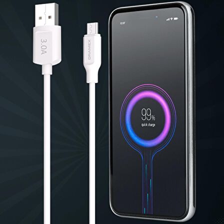 Dramex D30m Micro USB Hızlı Şarj Aleti Beyaz