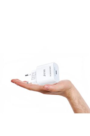 Dramex Dpd20l Lightning - Type-C 20 Watt Hızlı Şarj Aleti Beyaz