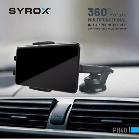 Syrox PH40 Çok Fonksiyonlu Telefon Tutucu 