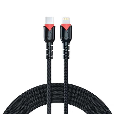 Syrox C130L PD 30W Type Lightning İphone Hasir 120 Cm Hizli Şarj ve Data Kablosu 