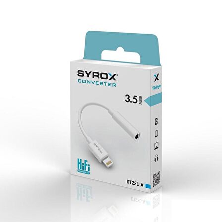 Syrox DT22L-A 3.5 Audıo - İphone Lıghtnıng dönüştürücü