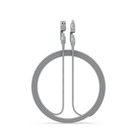 Syrox C142 60W PD Örgü 4 In 1 Çoklu Şarj Data Kablo USB To Type-C Type-C To Type-C Type-C To Lightning USB To Lightning