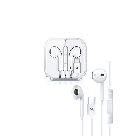 Syrox K20A Earbuds 1.20mt Type-C Kablolu Mikrofonlu Kulakiçi Kulaklık - Beyaz