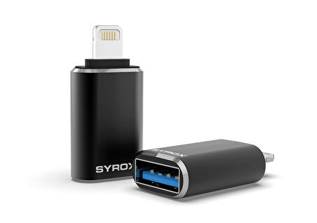 Syrox DT25UL Lightning - USB 3.0 OTG Dönüştürücü - Siyah