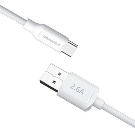 Dramex D26TK Type-C Data/Şarj Kablosu 2.6A 1mt Beyaz