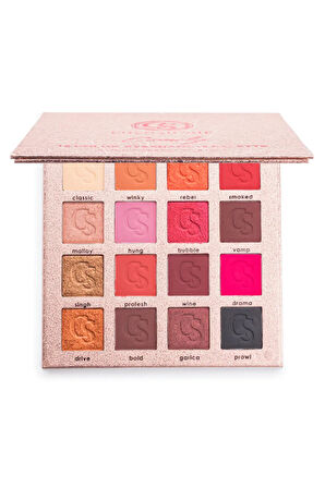 Comely Eyeshadow 16 Renk Göz Farı Paleti, Yüksek Pigmentasyon, Topaklanmaz, Kolay Dağılım