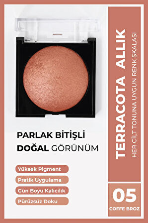 Terracota Allık 10 Gr 05 Coffe Peach, Kolay Dağılım, Topaklanmaz, Ince-pürüzsüz Doku, Canlı Görünüm