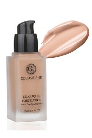 Silk Liquid Fondöten 04 Camel, Su Geçirmez, Islak Bitişli, İpeksi-Prüzsüz Doku, Hipoalerjenik