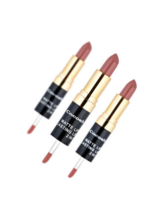 Ruj - Matte Smile Lipstick & Lipgloss 2 In 1 02 Latte 8681569700475