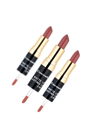 Ruj - Matte Smile Lipstick & Lipgloss 2 In 1 03 Tile 8681569700482