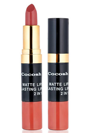 Ruj - Matte Smile Lipstick & Lipgloss 2 In 1 08 Brick 8681569700536