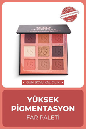 Exciting Autumn 9 Renk Göz Farı Paleti, Yüksek Pigmentasyon, Topaklanmaz, Kolay Dağılım