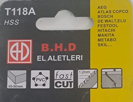 DEKUPAJ BIÇAĞI METAL T118A HSS  B.H.D