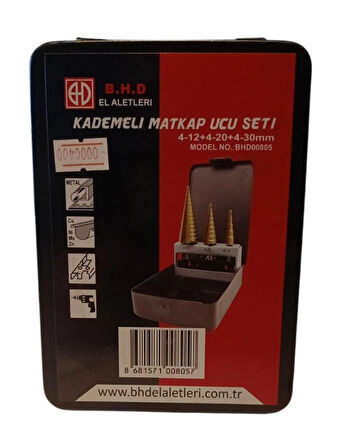 BHD Kademeli Matkap Ucu 3'lü Set BHD00805