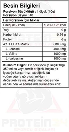 Bigjoy Sports Bcaapro 400 Gr 40 Servis Bcaa Limon Aromalı 