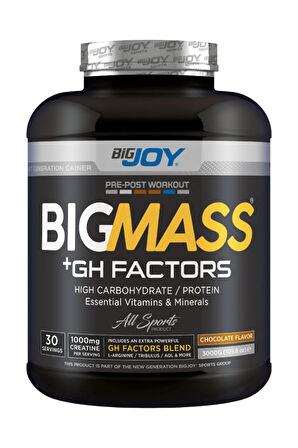 Bigmass Gh Factors Mass Gainer 3 Kg Çikolatalı Karbonhidrat Tozu High Carbonhidrate&Protein&Vitamins