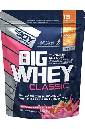 Bigwhey Classic Çilek Doypack 488g 16 Servis