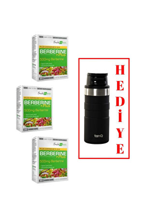 3 ADET SUDA VİTAMİN BERBERINE PLUS 30 KAPSÜL (TANQ ÖMÜR BOYU GARANTİLİ 350CC TERMOS HEDİYELİ)