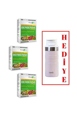 3 ADET SUDA VİTAMİN BERBERINE PLUS 30 KAPSÜL (TANQ ÖMÜR BOYU GARANTİLİ 350CC TERMOS HEDİYELİ)