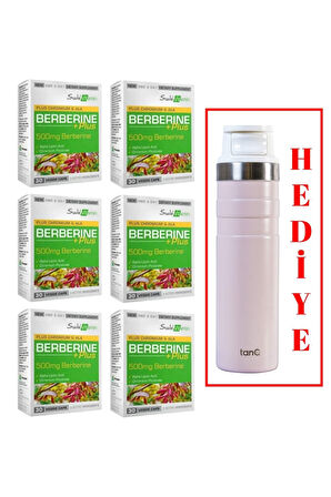 6 ADET SUDA VİTAMİN BERBERINE PLUS 30 KAPSÜL (TANQ ÖMÜR BOYU GARANTİLİ 600CC TERMOS HEDİYELİ)