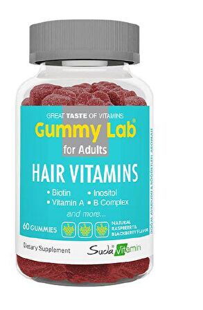 Suda Vitamin Gummy Lab Hair Vitamins Yetiskinler Icin 60 Gummies